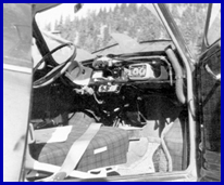 Interior of a rally car